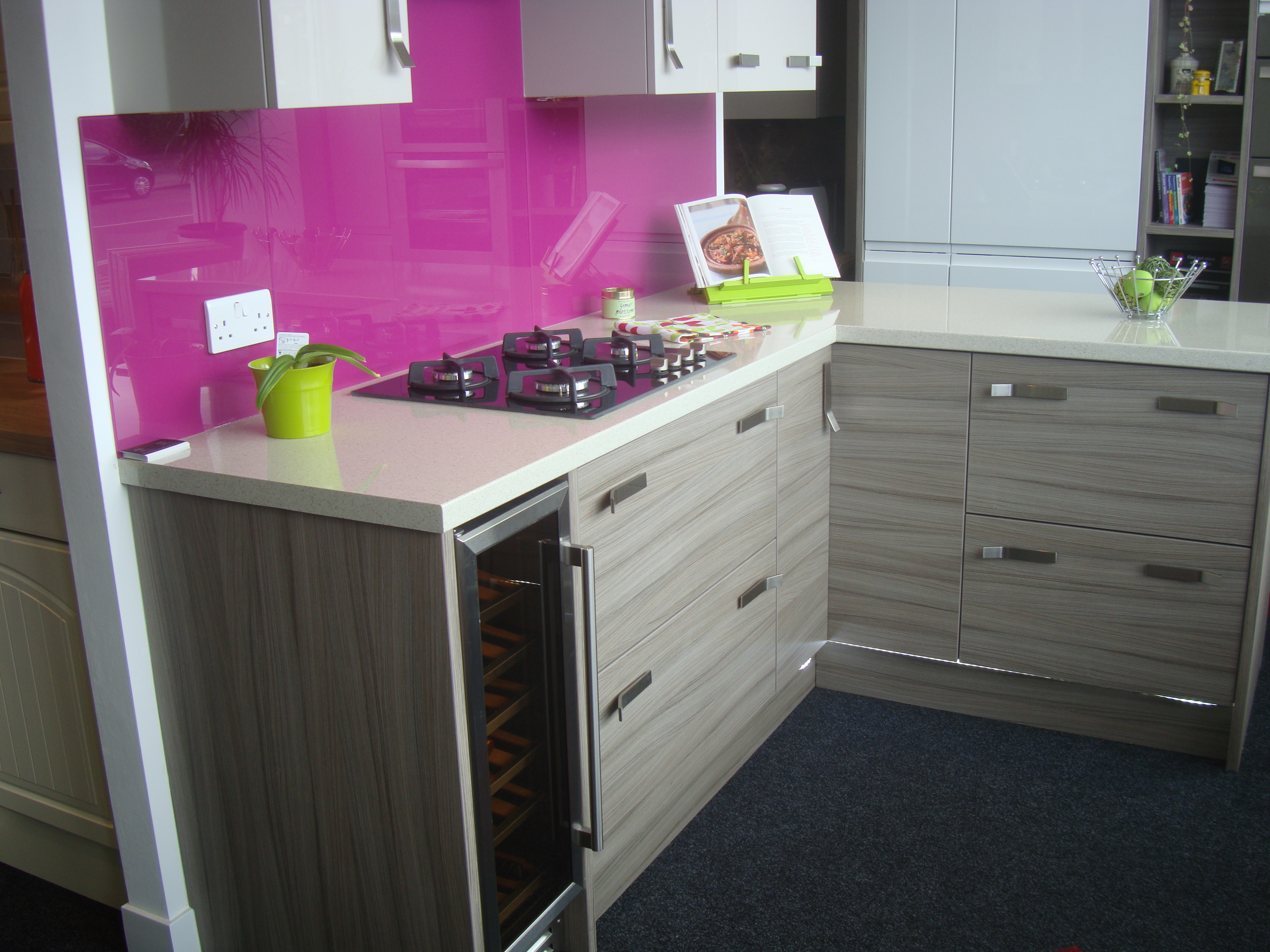 Affordable Kitchens & Bathrooms displaying Omega Vanilla Quartz. 